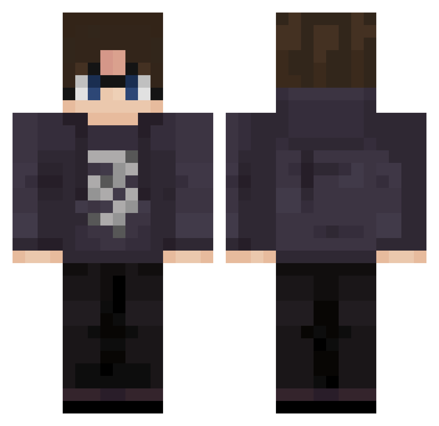 TruanZ Minecraft skin, front and back view