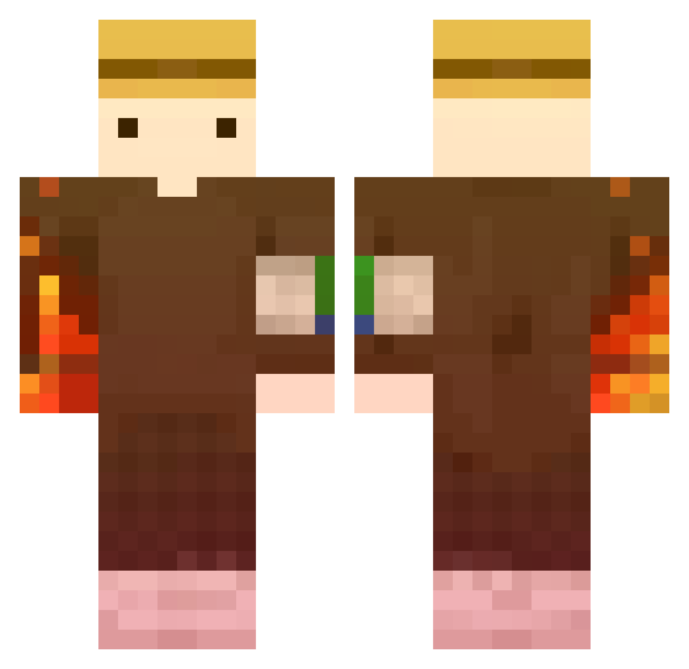 SerruchoMucho Minecraft skin, front and back view