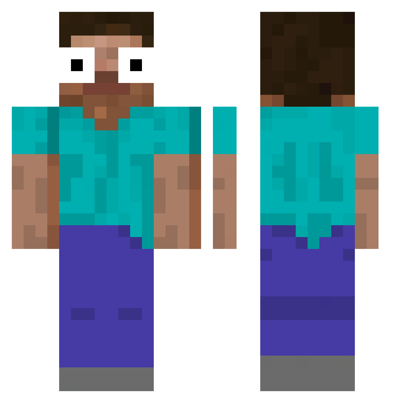Mrbingbong2 Minecraft skin, front and back view