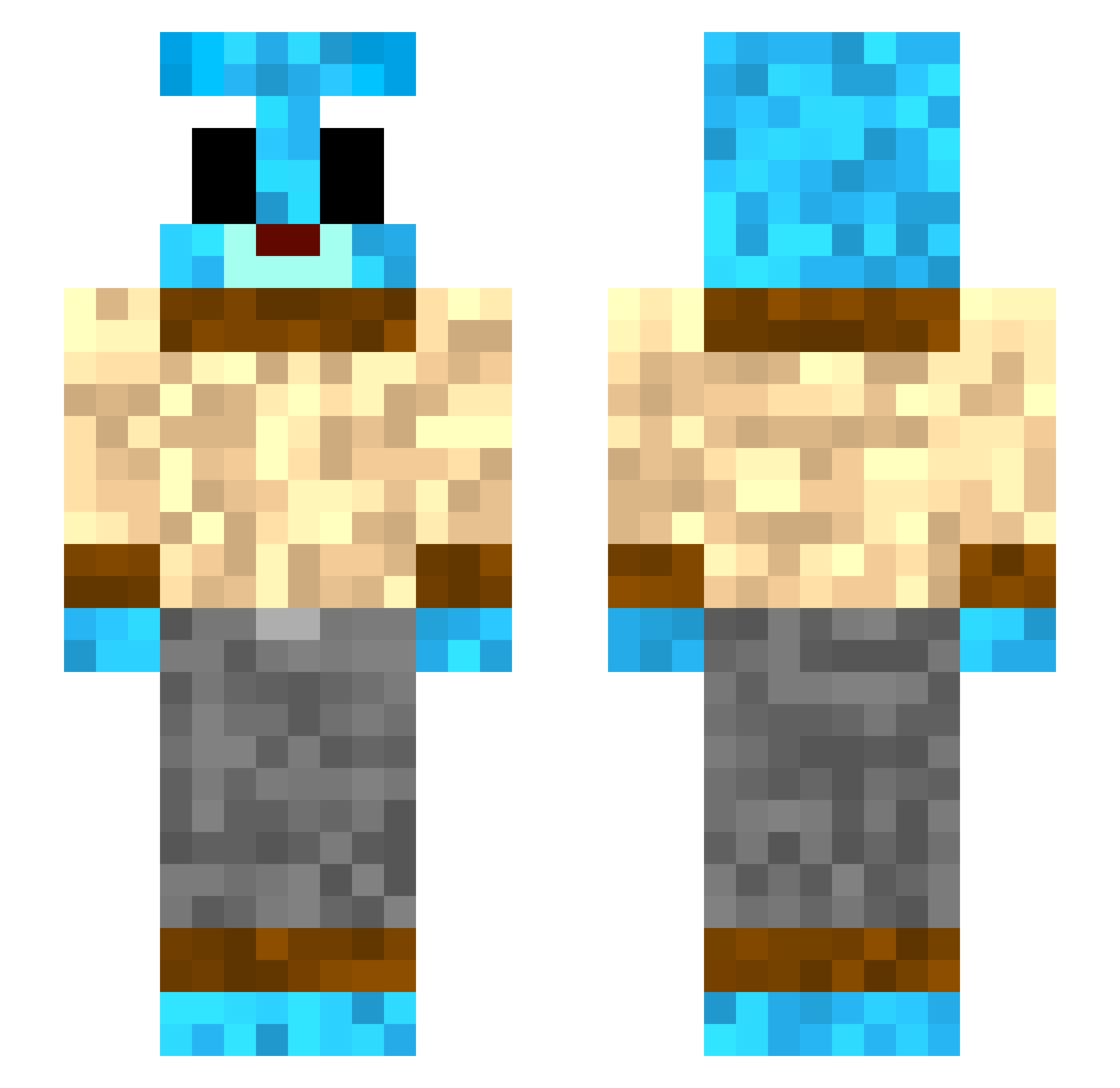 PotatoIs4Me Minecraft skin, front and back view