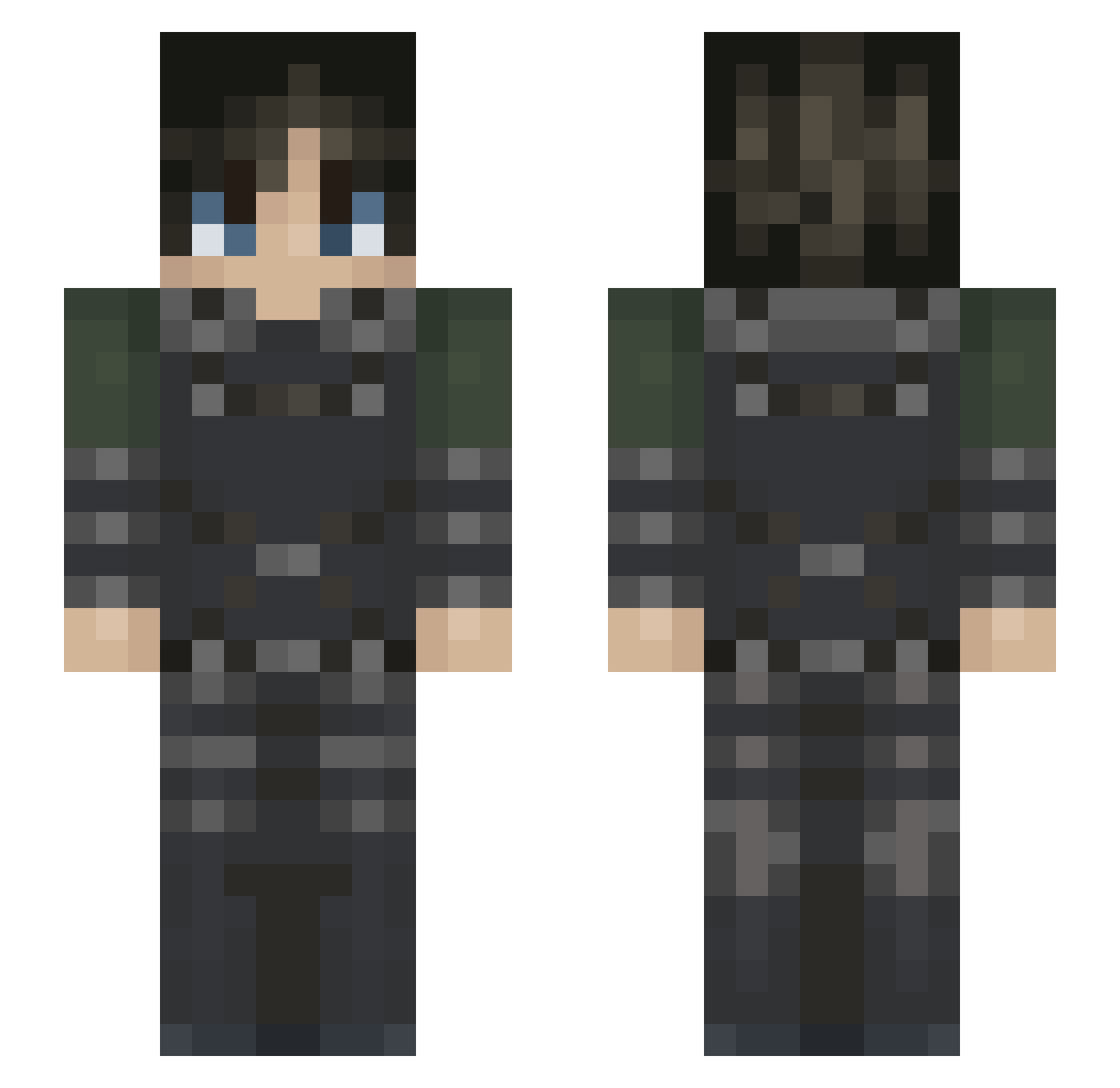 KnifeDealer Minecraft skin, front and back view