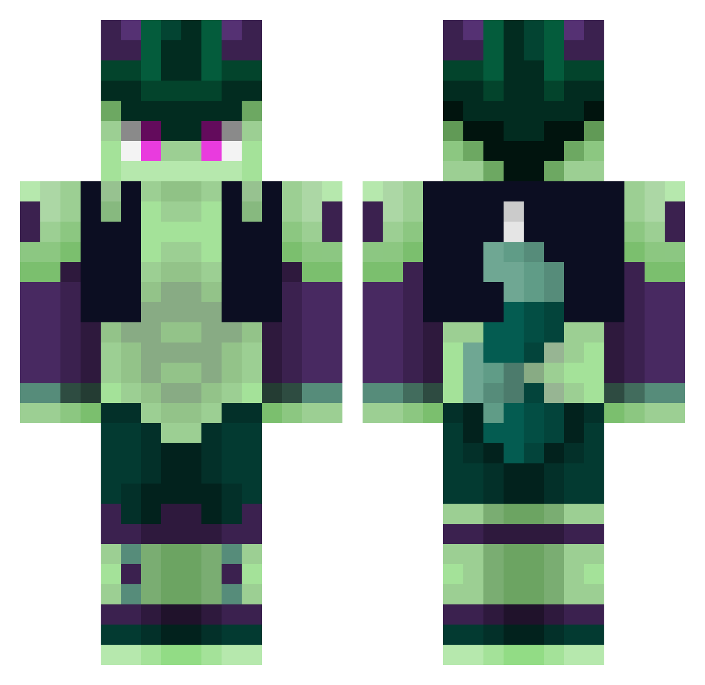Coronavirus_5 Minecraft skin, front and back view