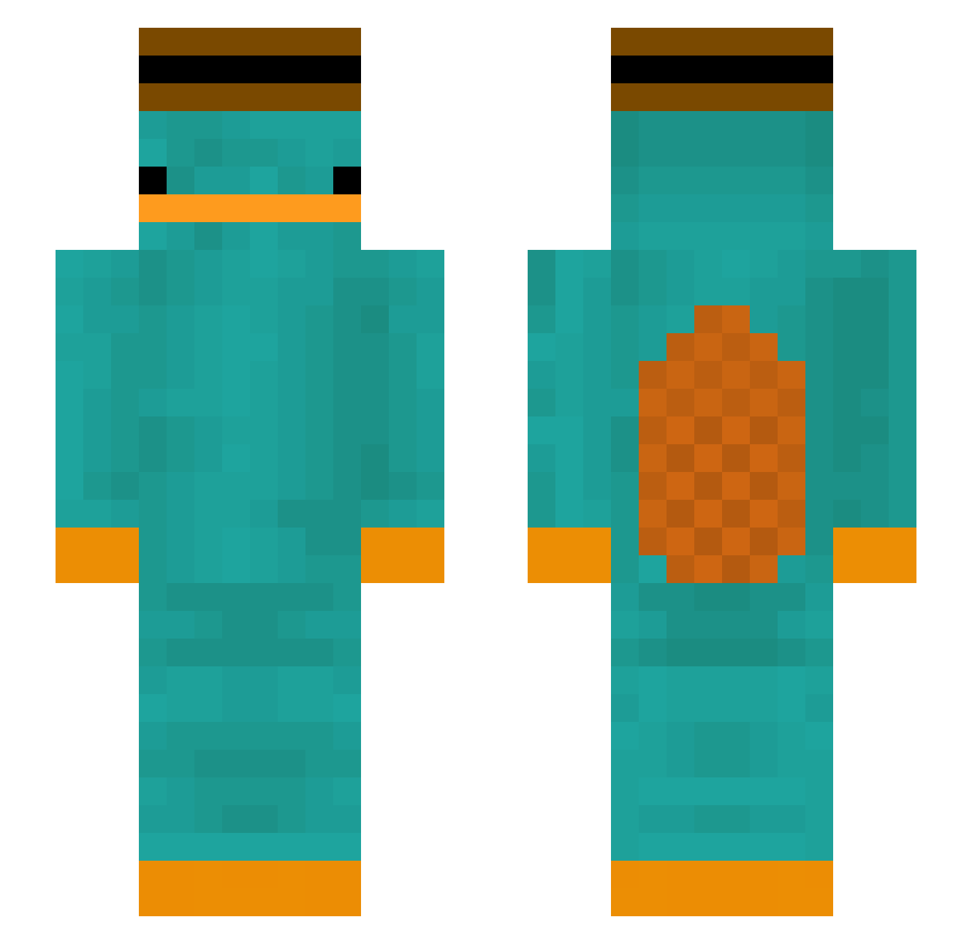 honqueue Minecraft skin, front and back view