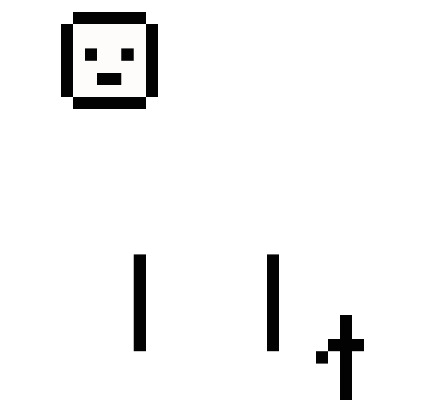 Stackmen Minecraft skin, front and back view
