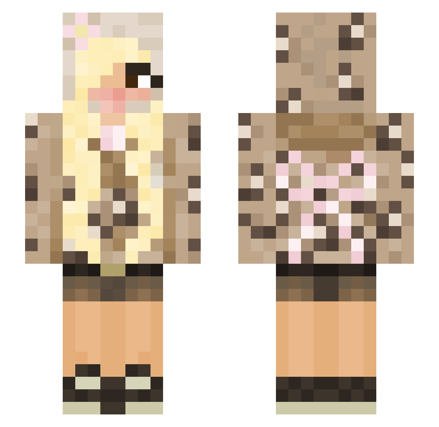 6Cxm Minecraft skin, front and back view