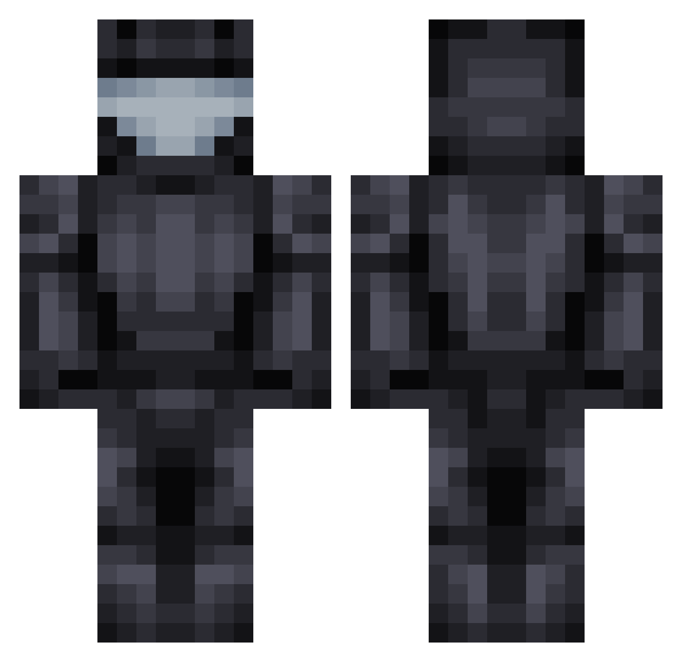 olijb Minecraft skin, front and back view