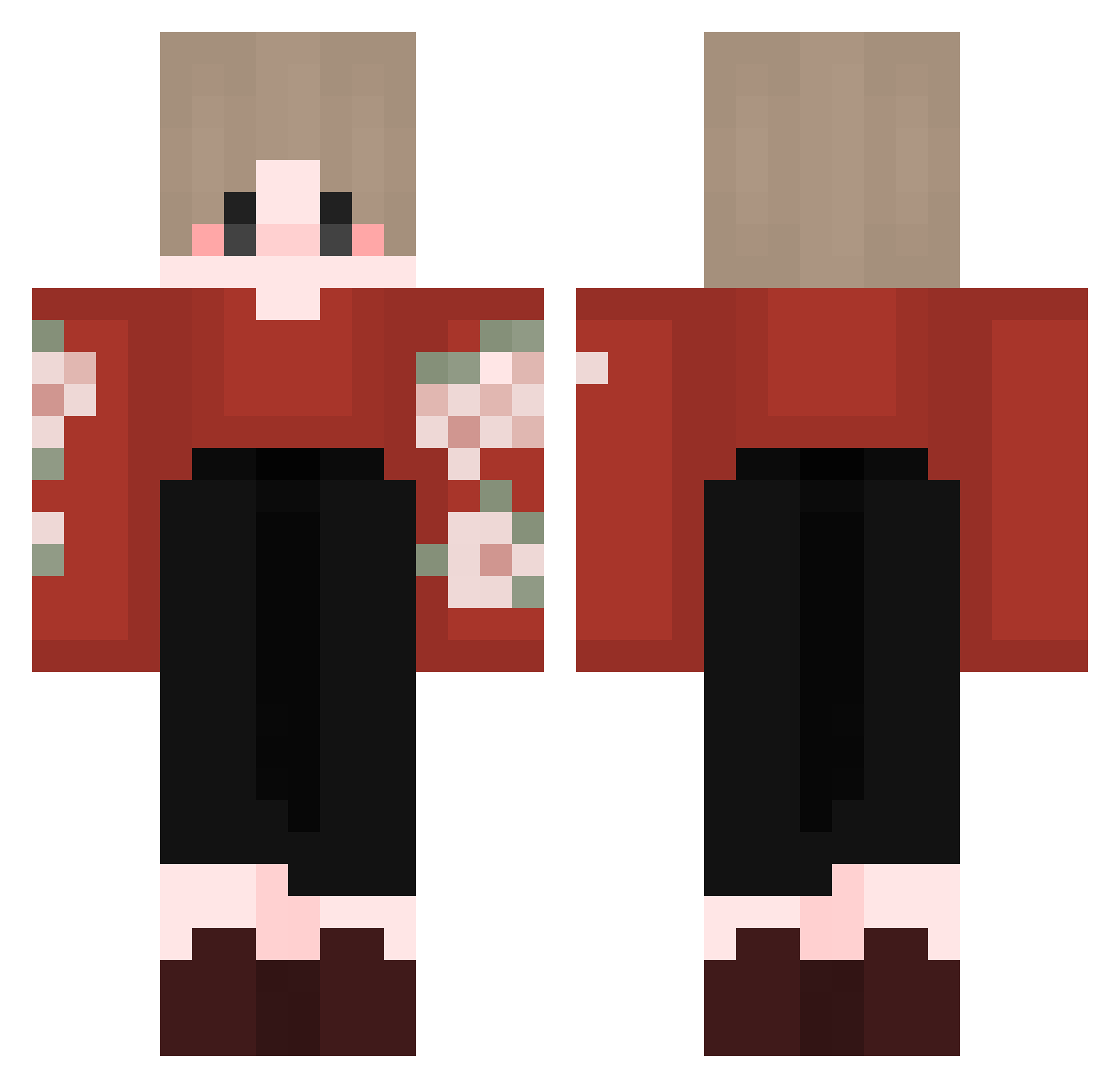 MarvinFinger Minecraft skin, front and back view