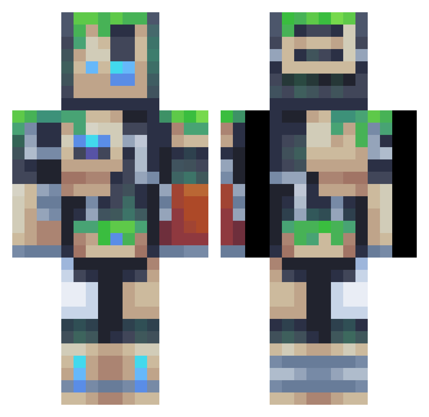 Shady7371 Minecraft skin, front and back view