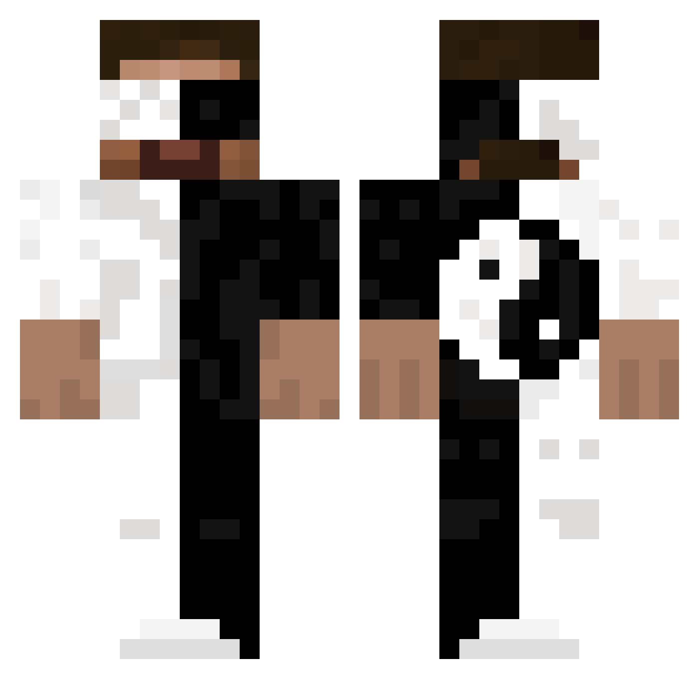 OS_96 Minecraft skin, front and back view