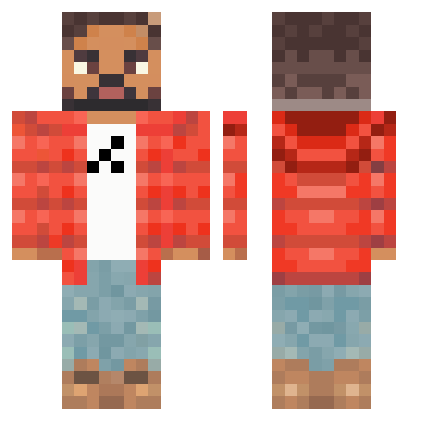 R0b1106 Minecraft skin, front and back view