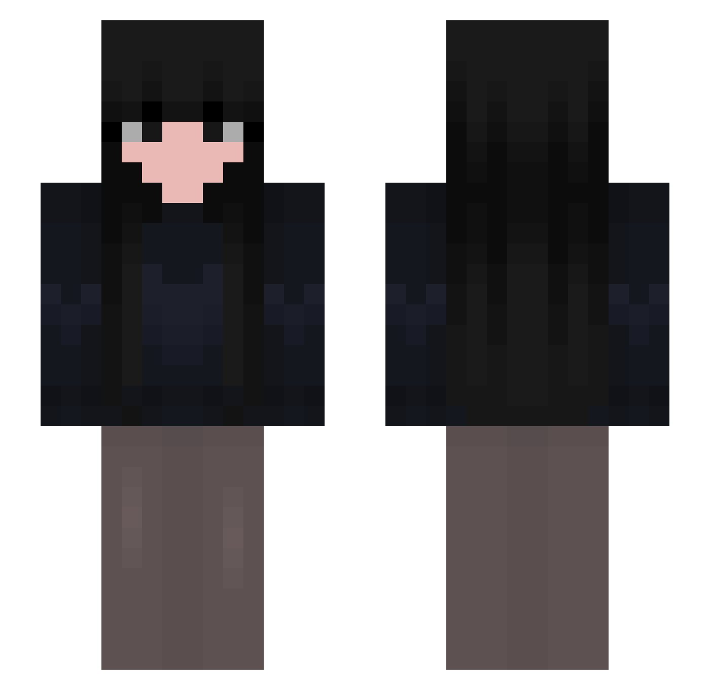 2jq Minecraft skin, front and back view