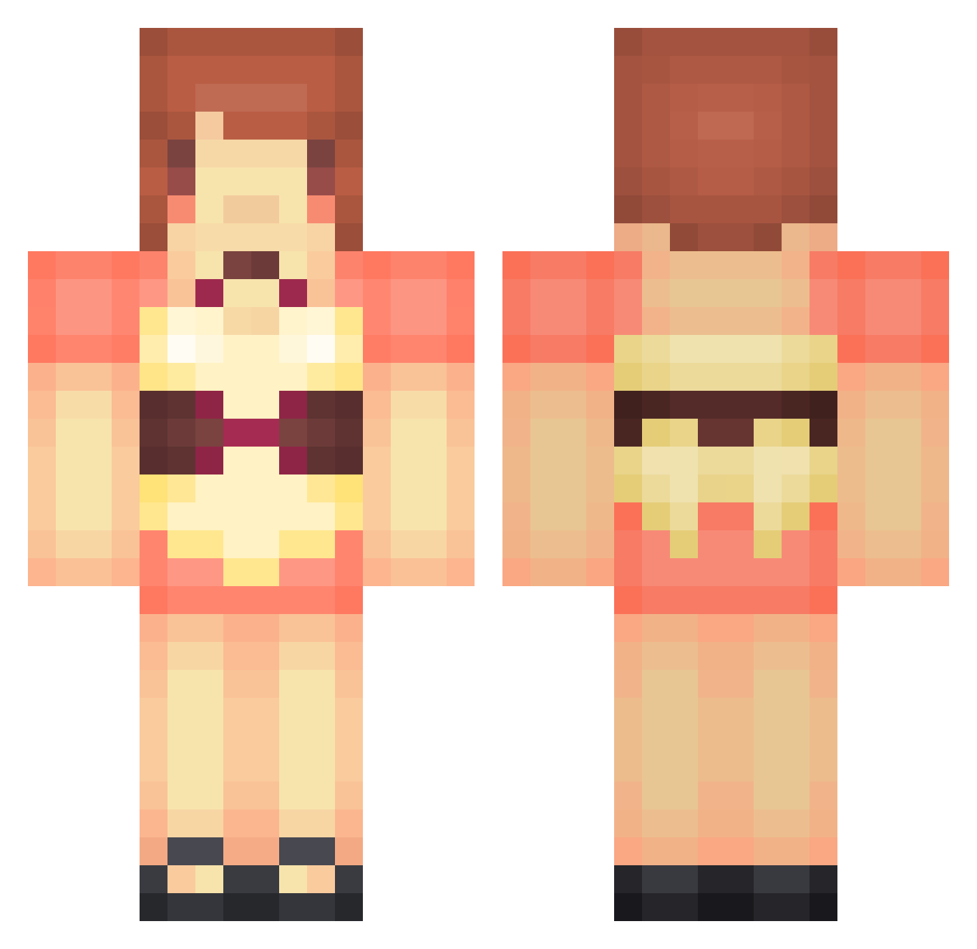 Darlingly Minecraft skin, front and back view