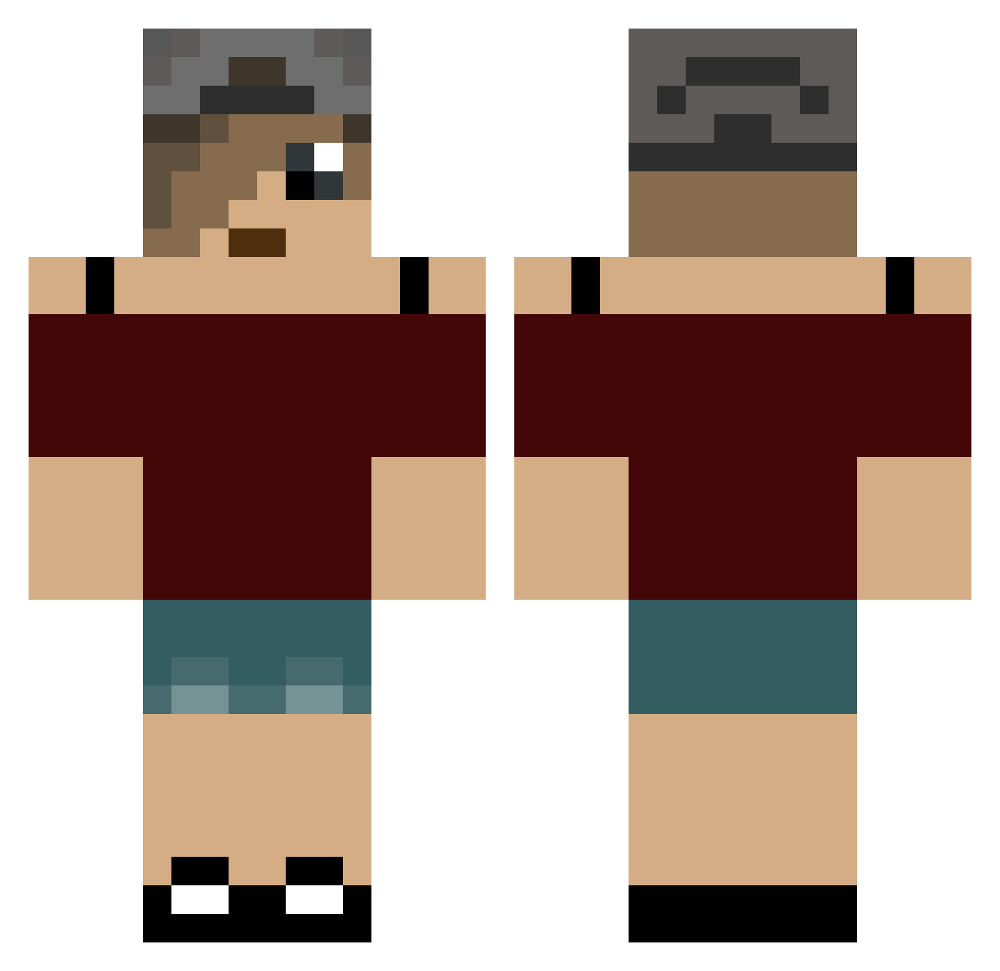 Alida Minecraft skin, front and back view