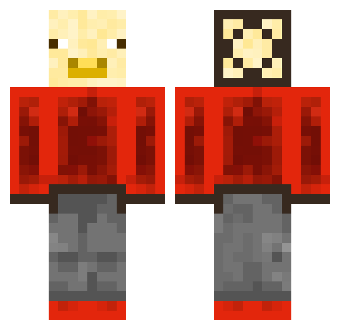 w4id Minecraft skin, front and back view