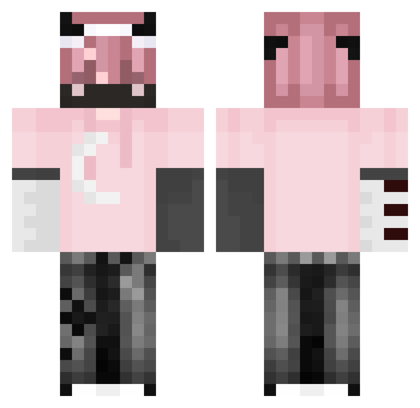 Lk_wp2x Minecraft skin, front and back view