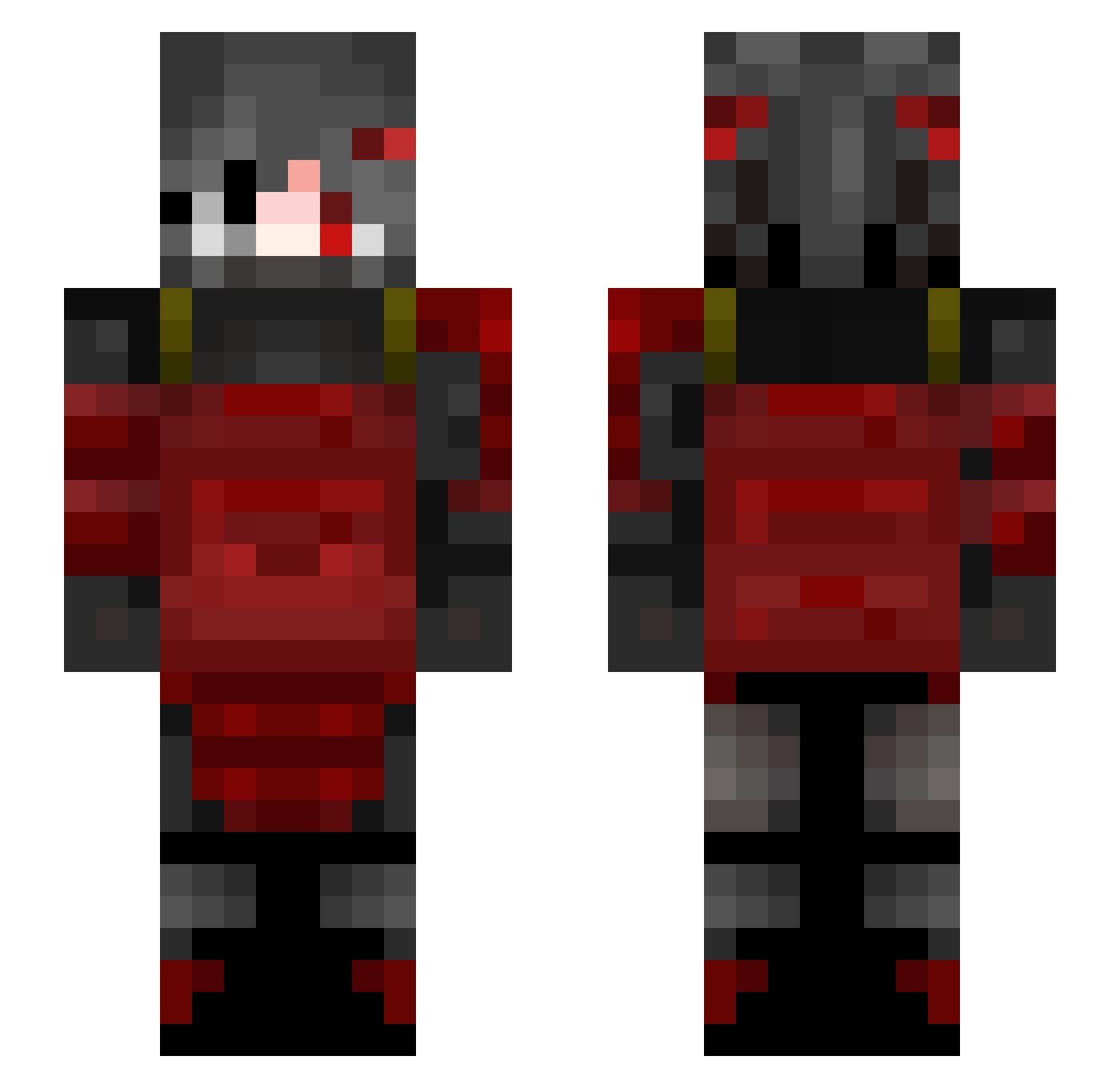 AnubizRE Minecraft skin, front and back view