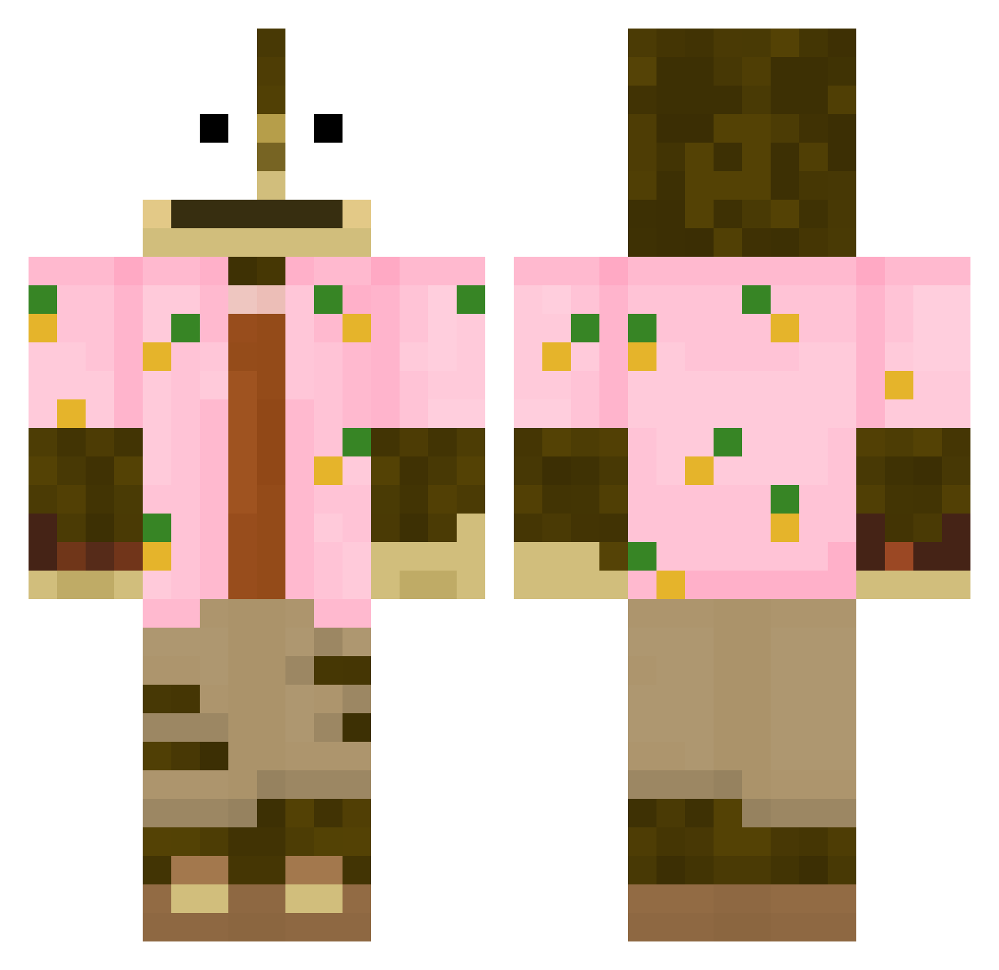 CoinMonke Minecraft skin, front and back view