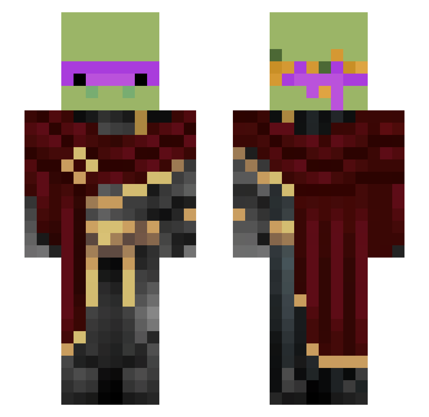 MIC934 Minecraft skin, front and back view