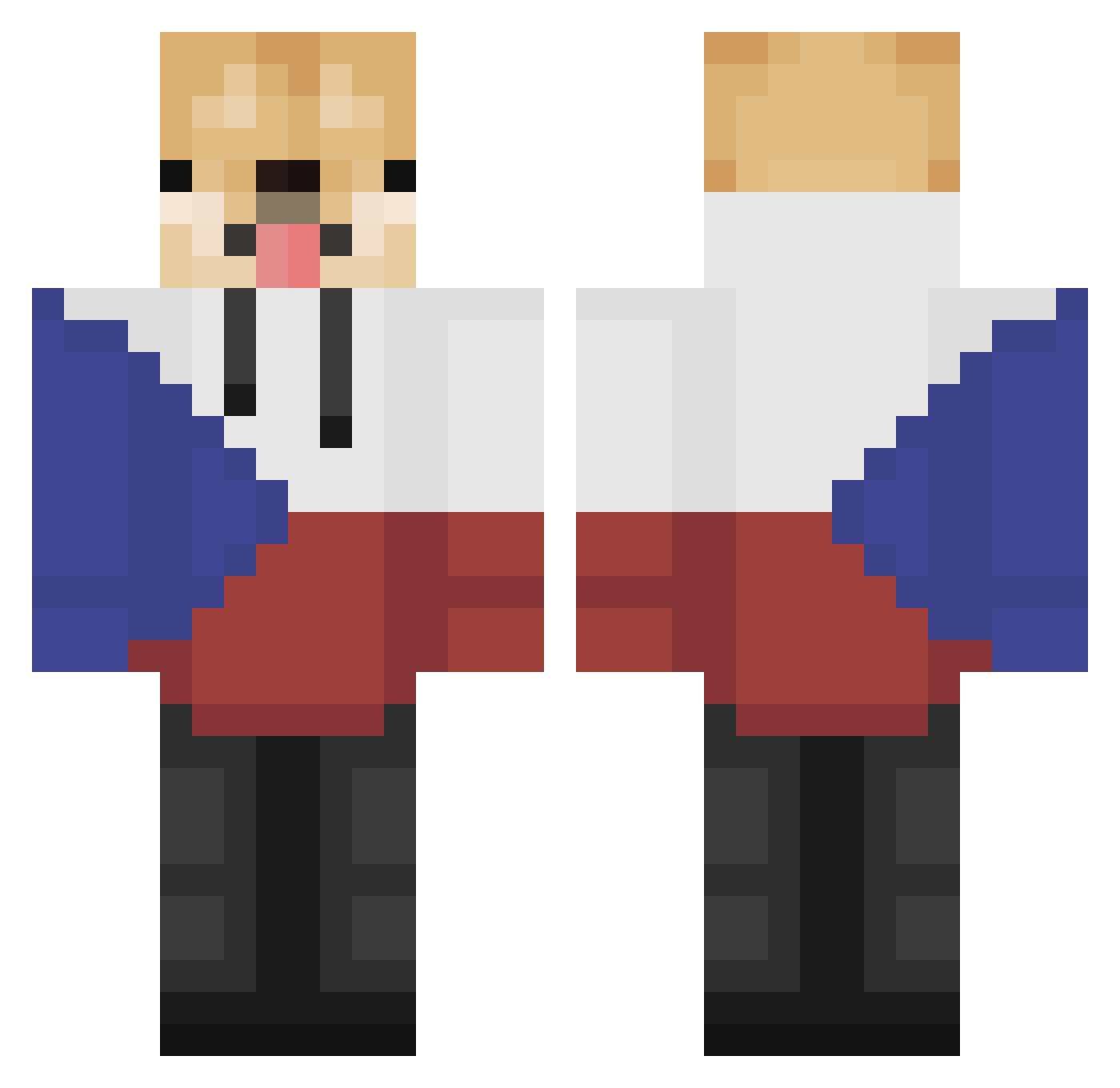 Vojt1sek Minecraft skin, front and back view