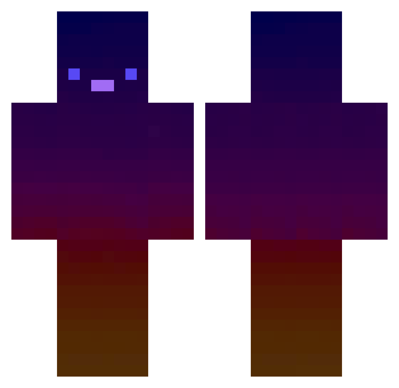 Danbtj Minecraft skin, front and back view