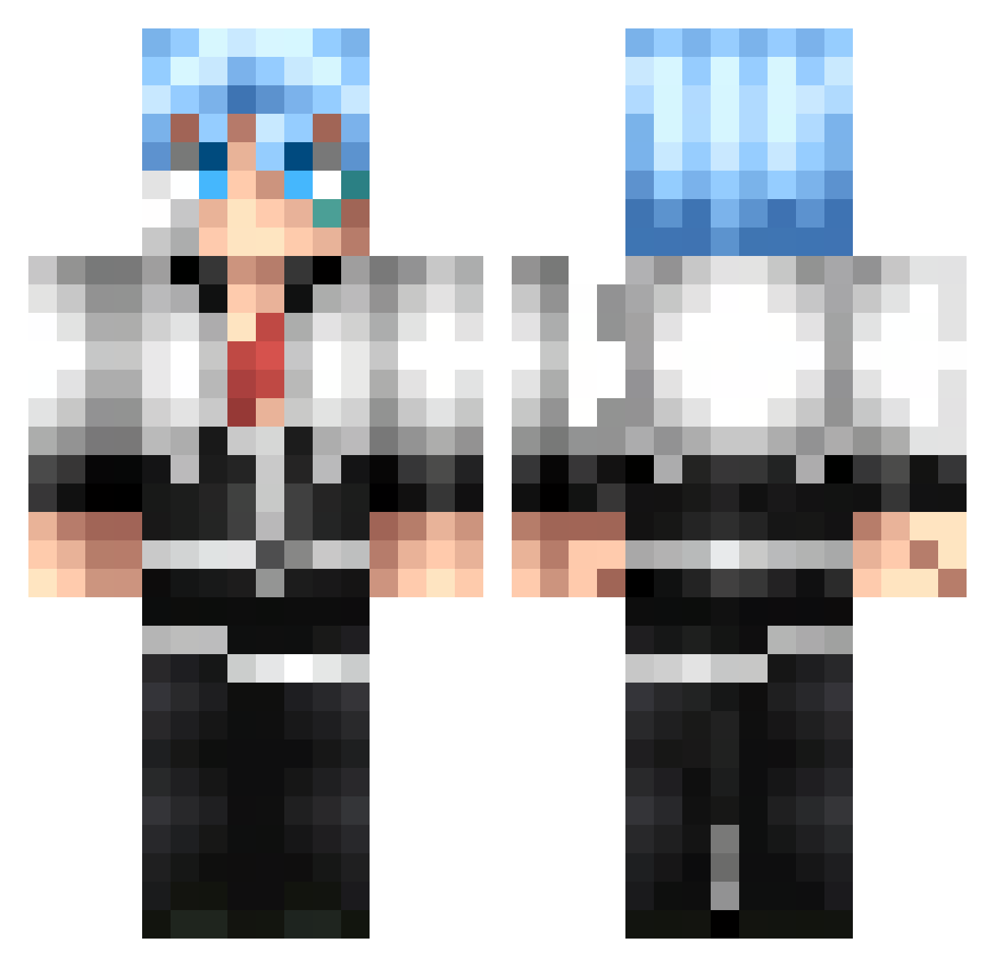TheMuslu Minecraft skin, front and back view