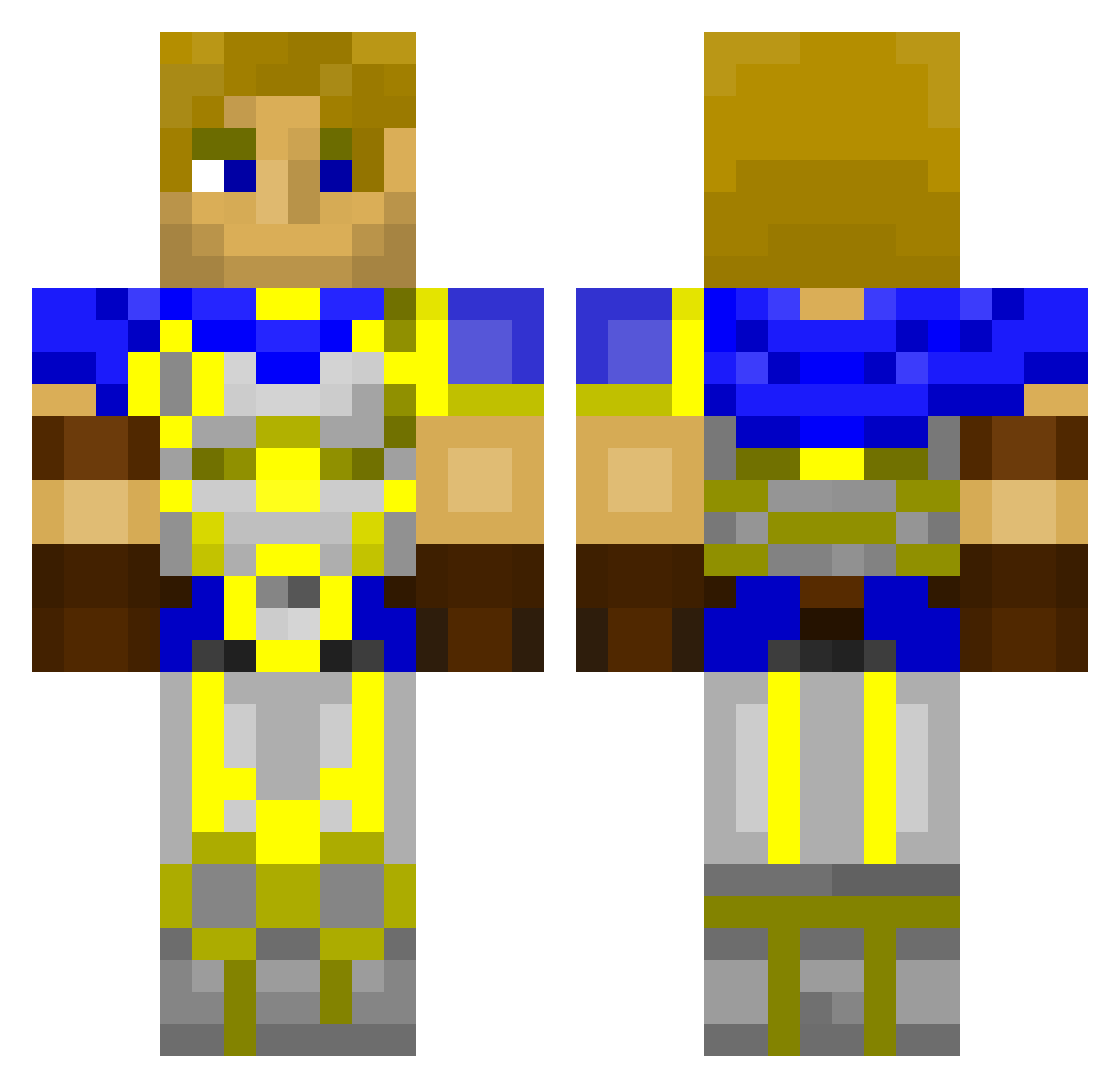 Ser_Arthas Minecraft skin, front and back view