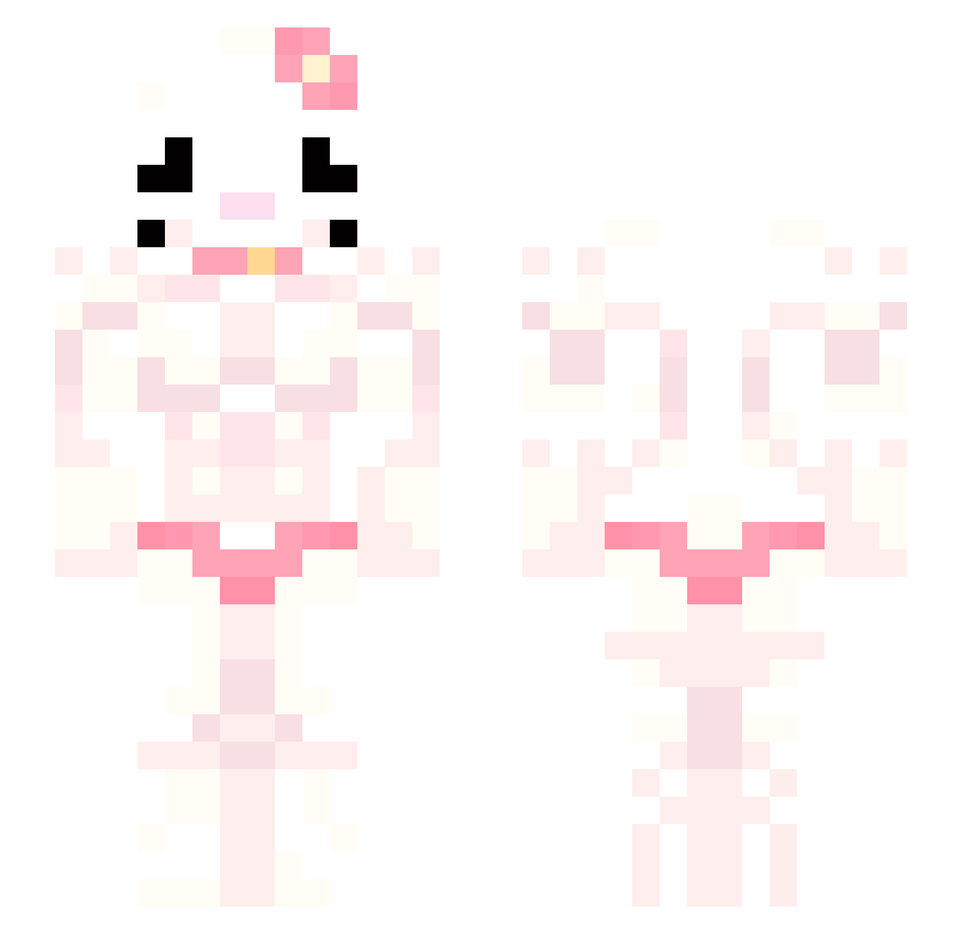 Yikersblank Minecraft skin, front and back view