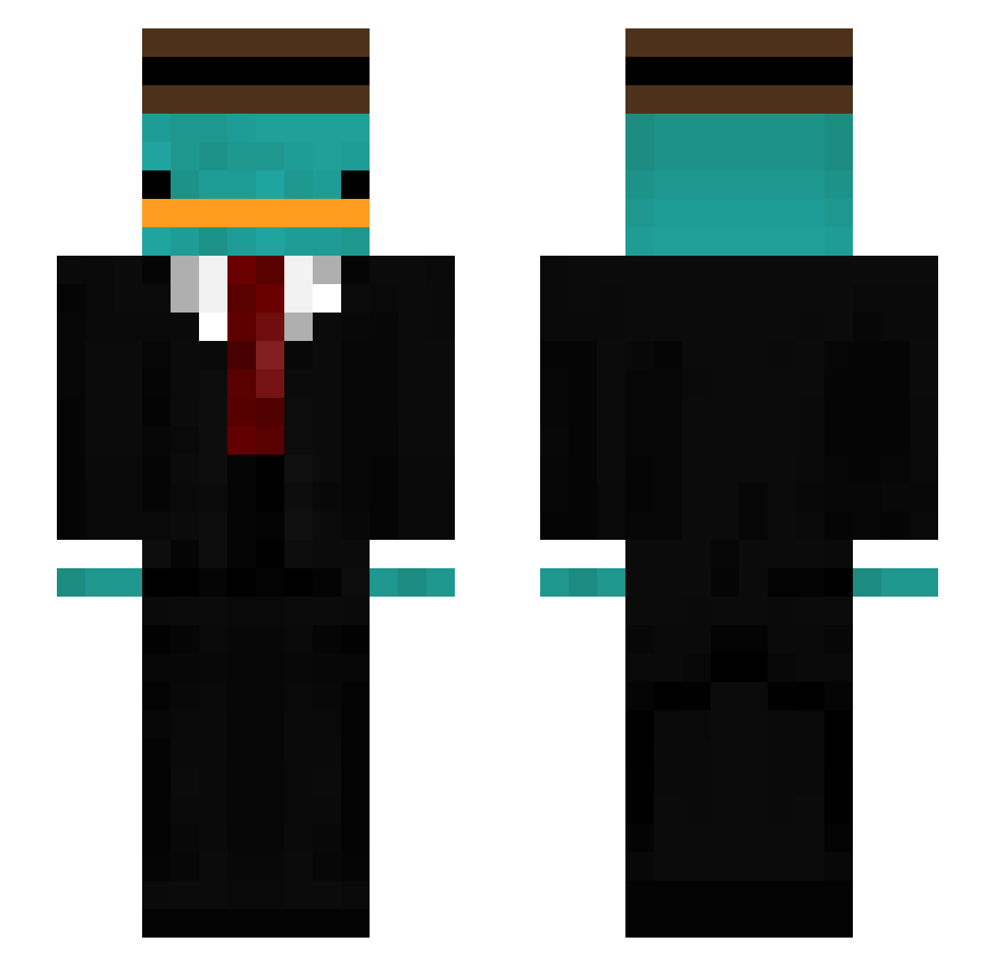 Saakuy Minecraft skin, front and back view