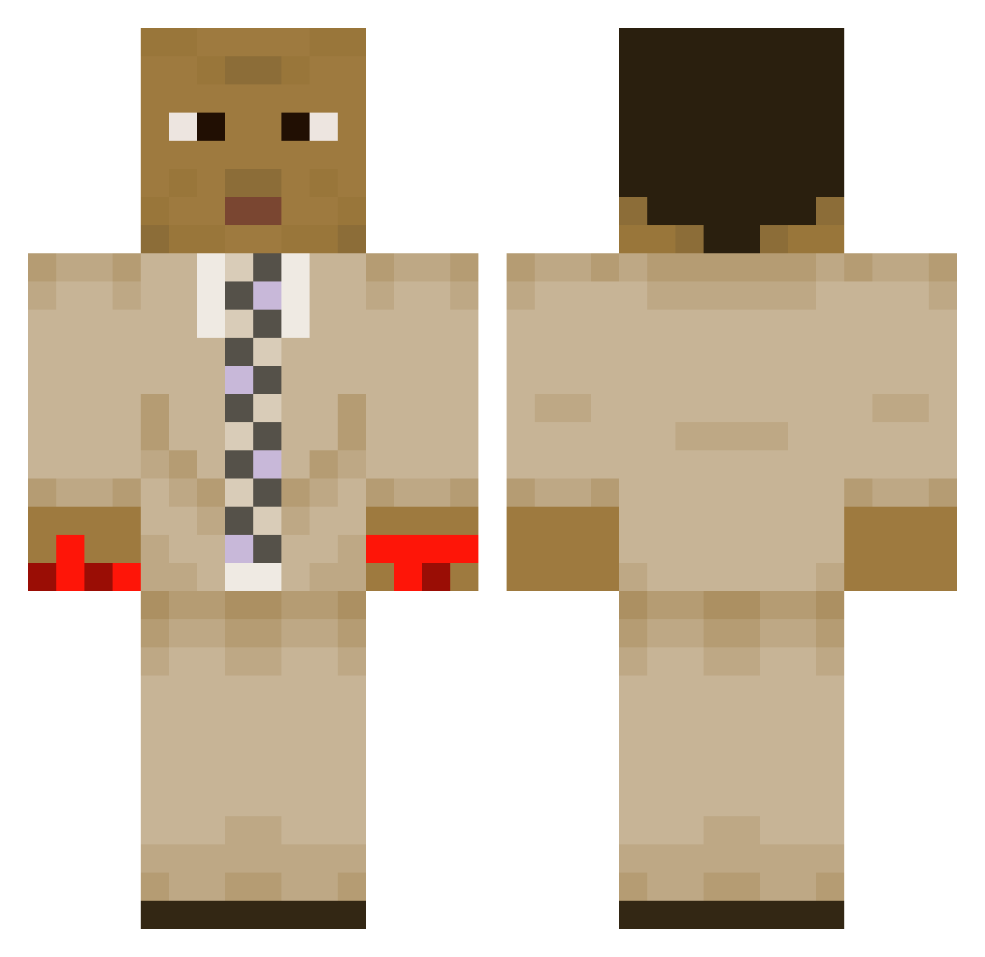 Edgers Minecraft skin, front and back view