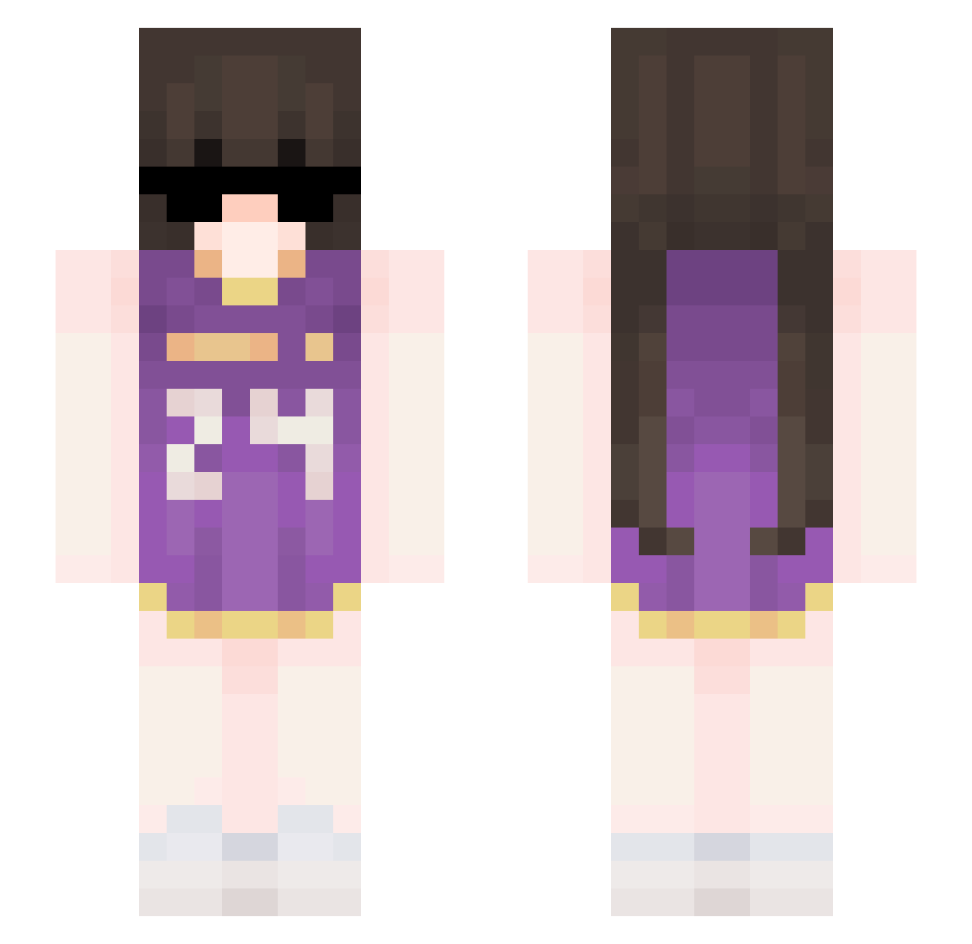 BabyDxniela_ Minecraft skin, front and back view