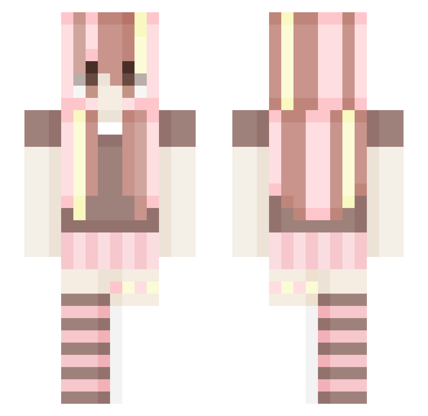 PuppCupp Minecraft skin, front and back view