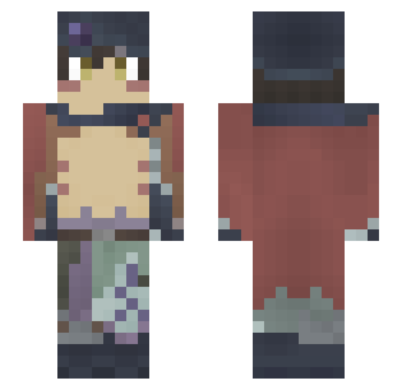 ConsoleSoup Minecraft skin, front and back view