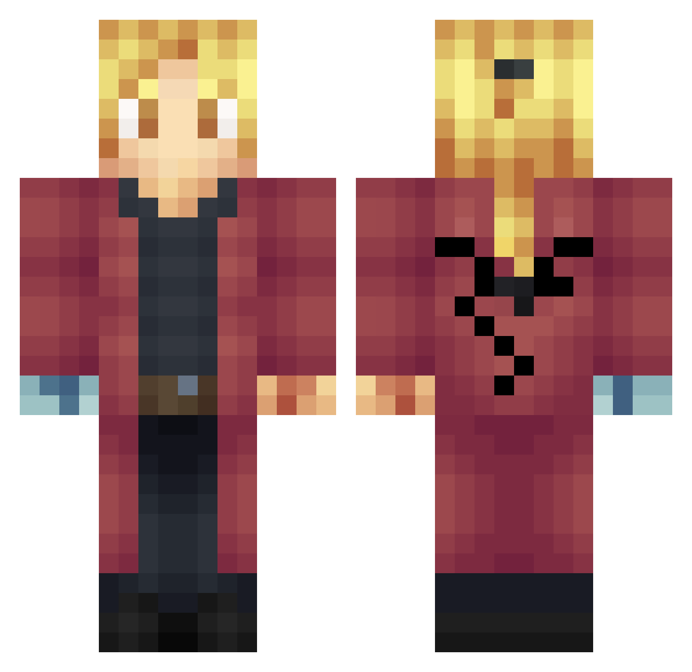 PoeticStew40 Minecraft skin, front and back view