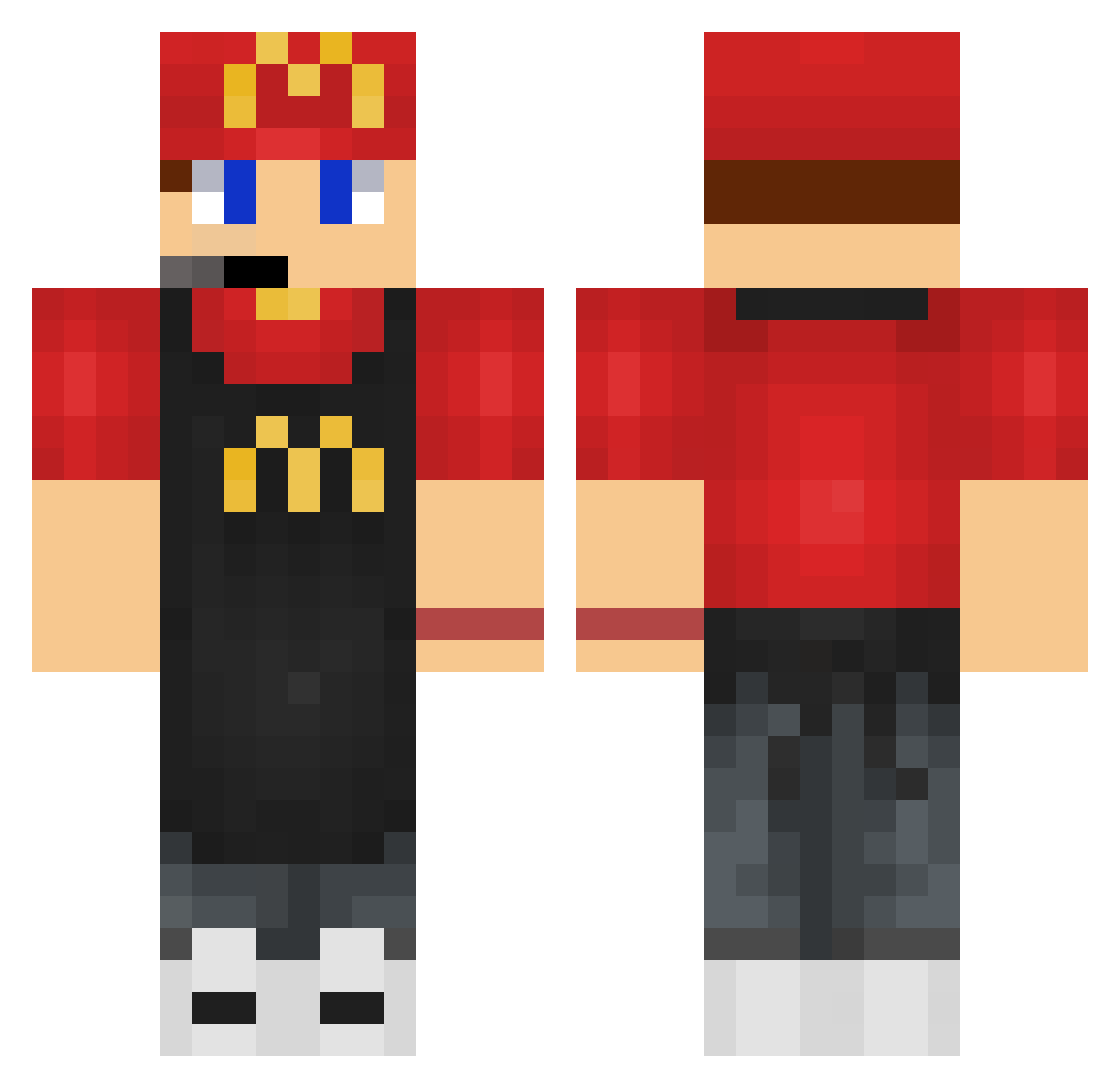 MonkeyBear77 Minecraft skin, front and back view