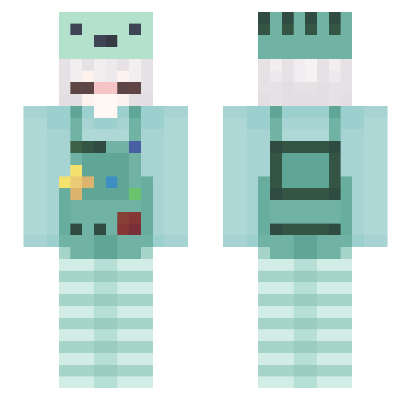 TJ_tw Minecraft skin, front and back view