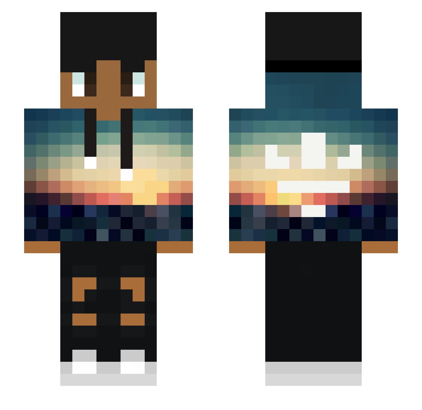 xdzombieskull54 Minecraft skin, front and back view