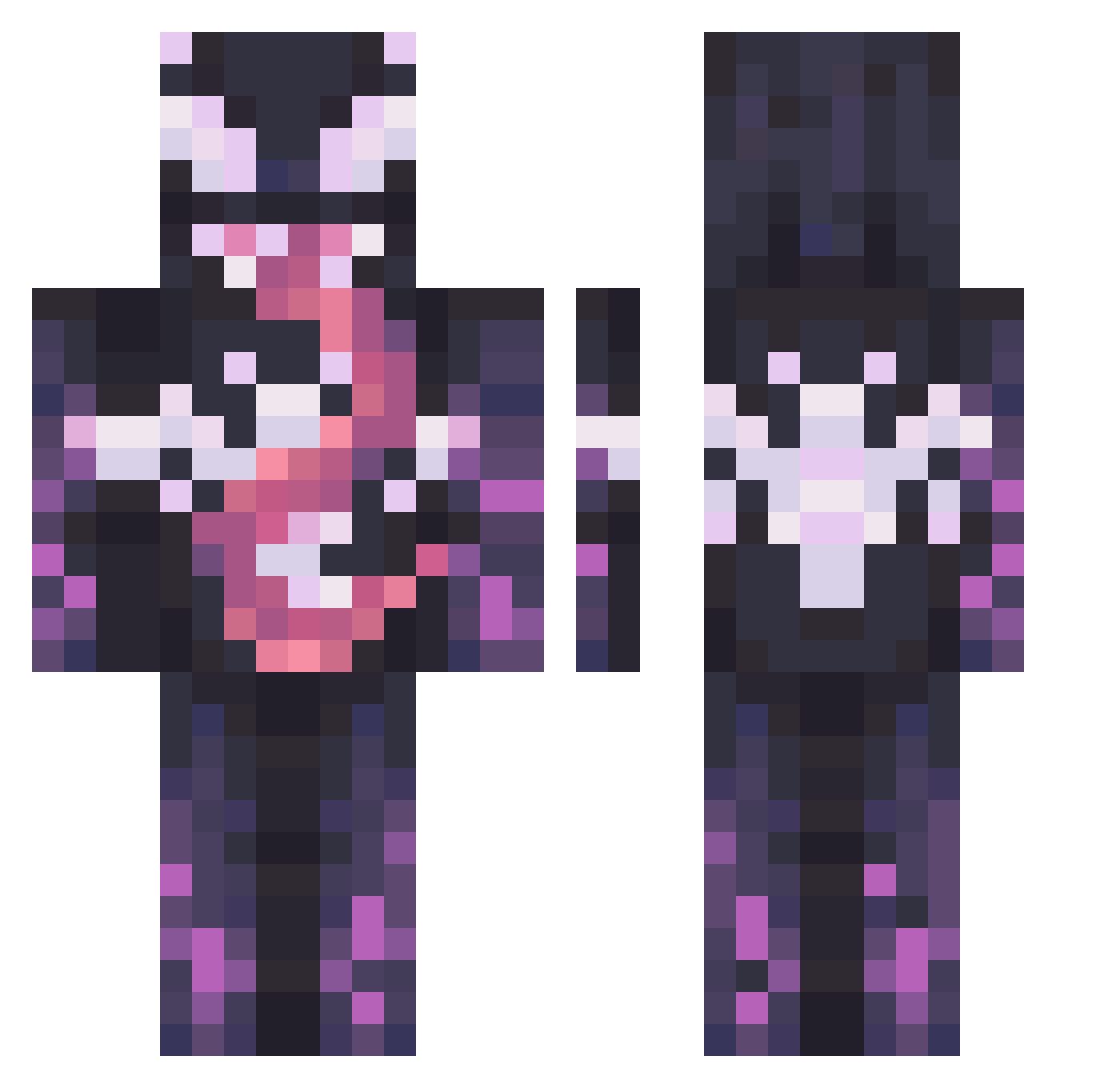 baike69 Minecraft skin, front and back view