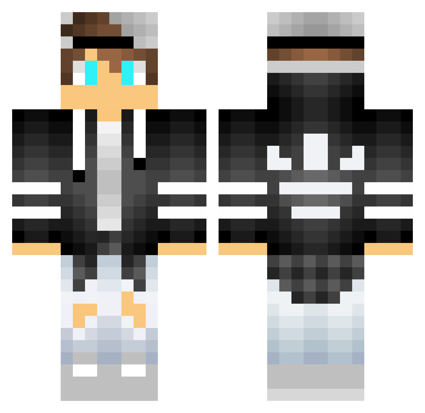 PrestonSlate Minecraft skin, front and back view
