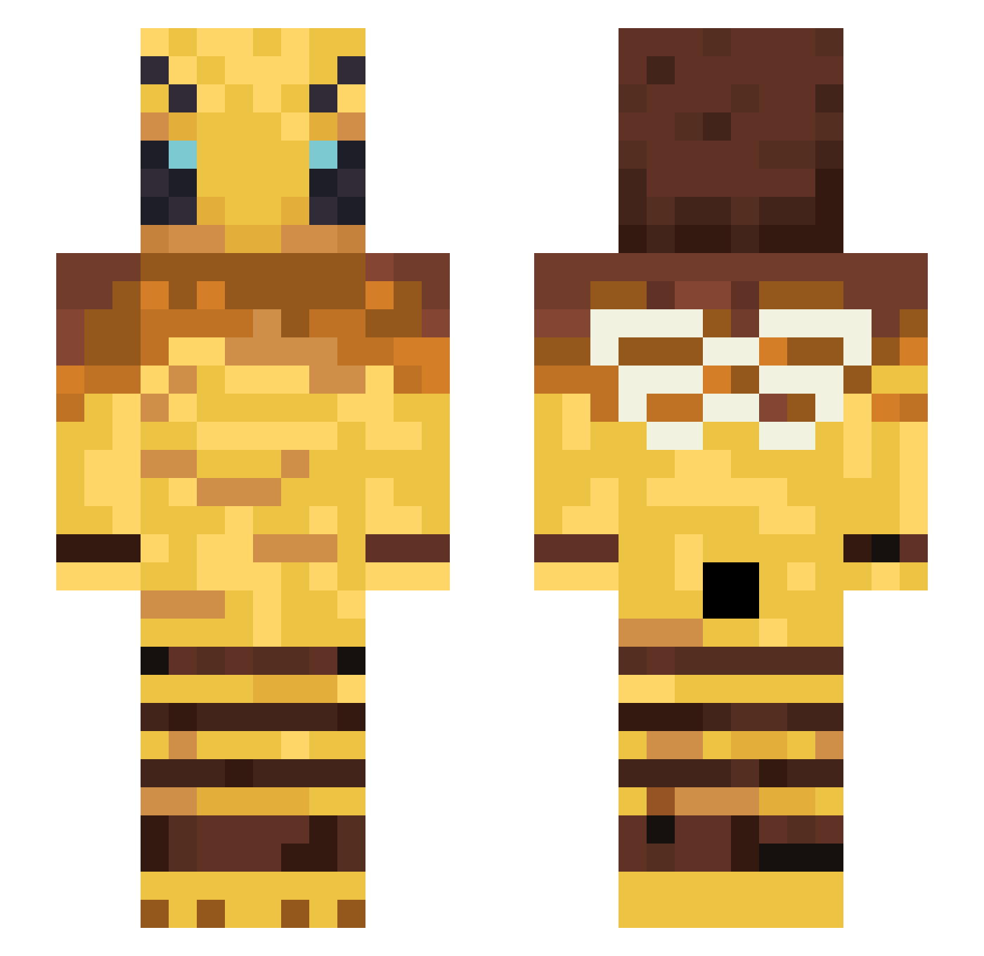 V4G1N4LDRYN3SS Minecraft skin, front and back view
