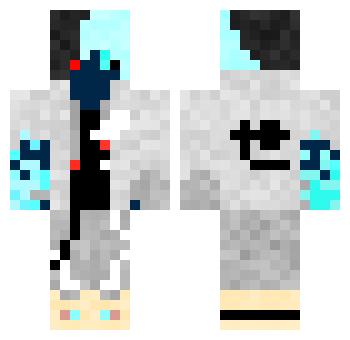 Alex_Augustine Minecraft skin, front and back view