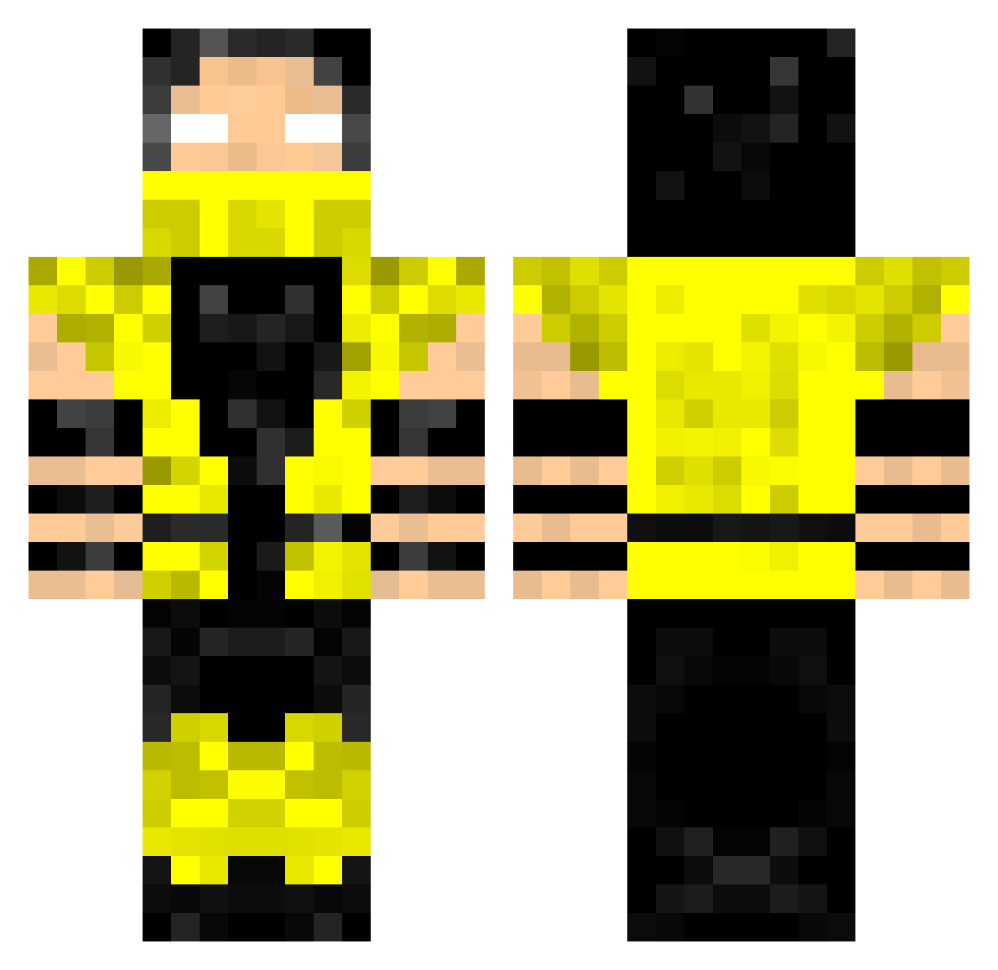 Misappropriating Minecraft skin, front and back view