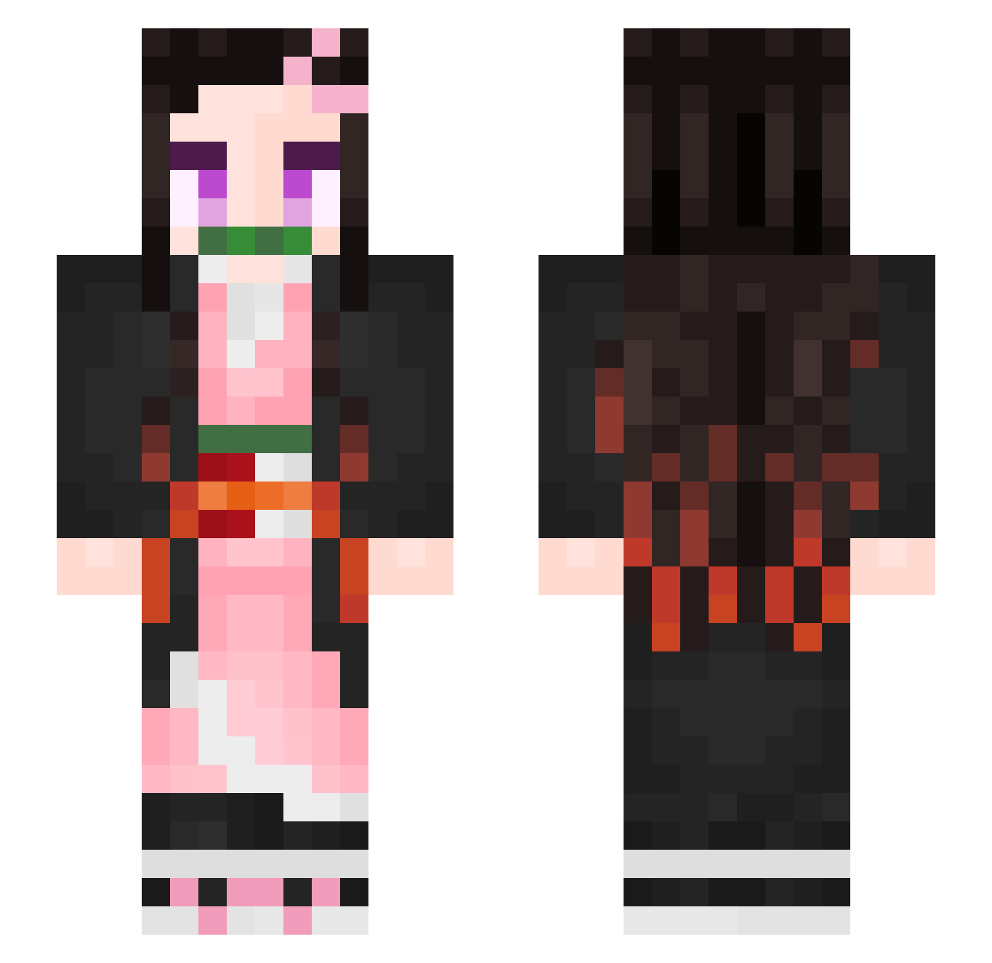 Deb841 Minecraft skin, front and back view