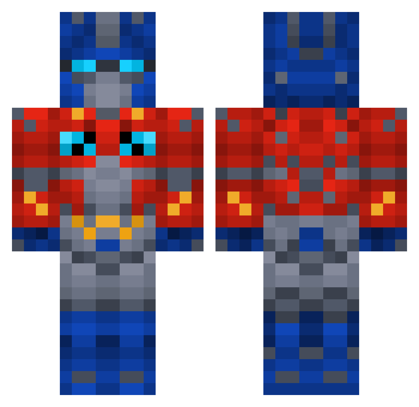 Mortikai007 Minecraft skin, front and back view