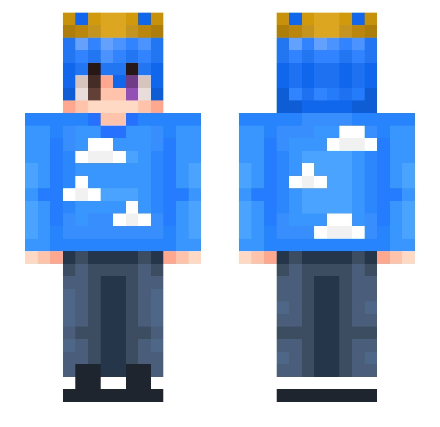 Zxyion Minecraft skin, front and back view