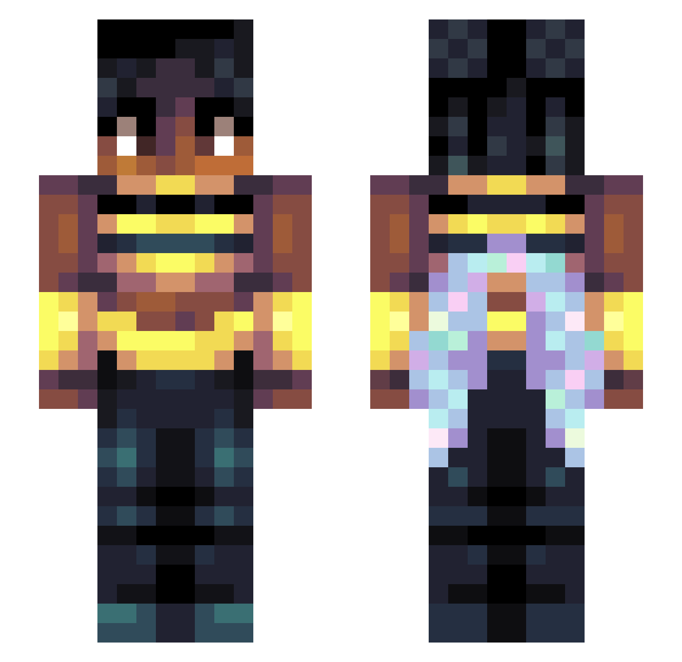 HM2027 Minecraft skin, front and back view