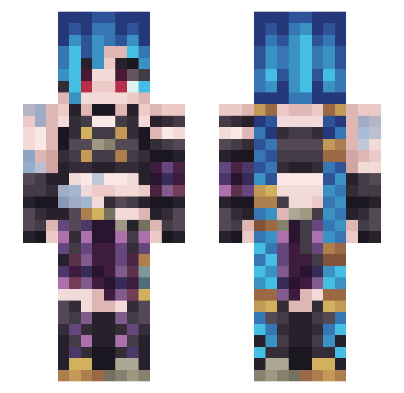 Jack_The_Dr1pper Minecraft skin, front and back view