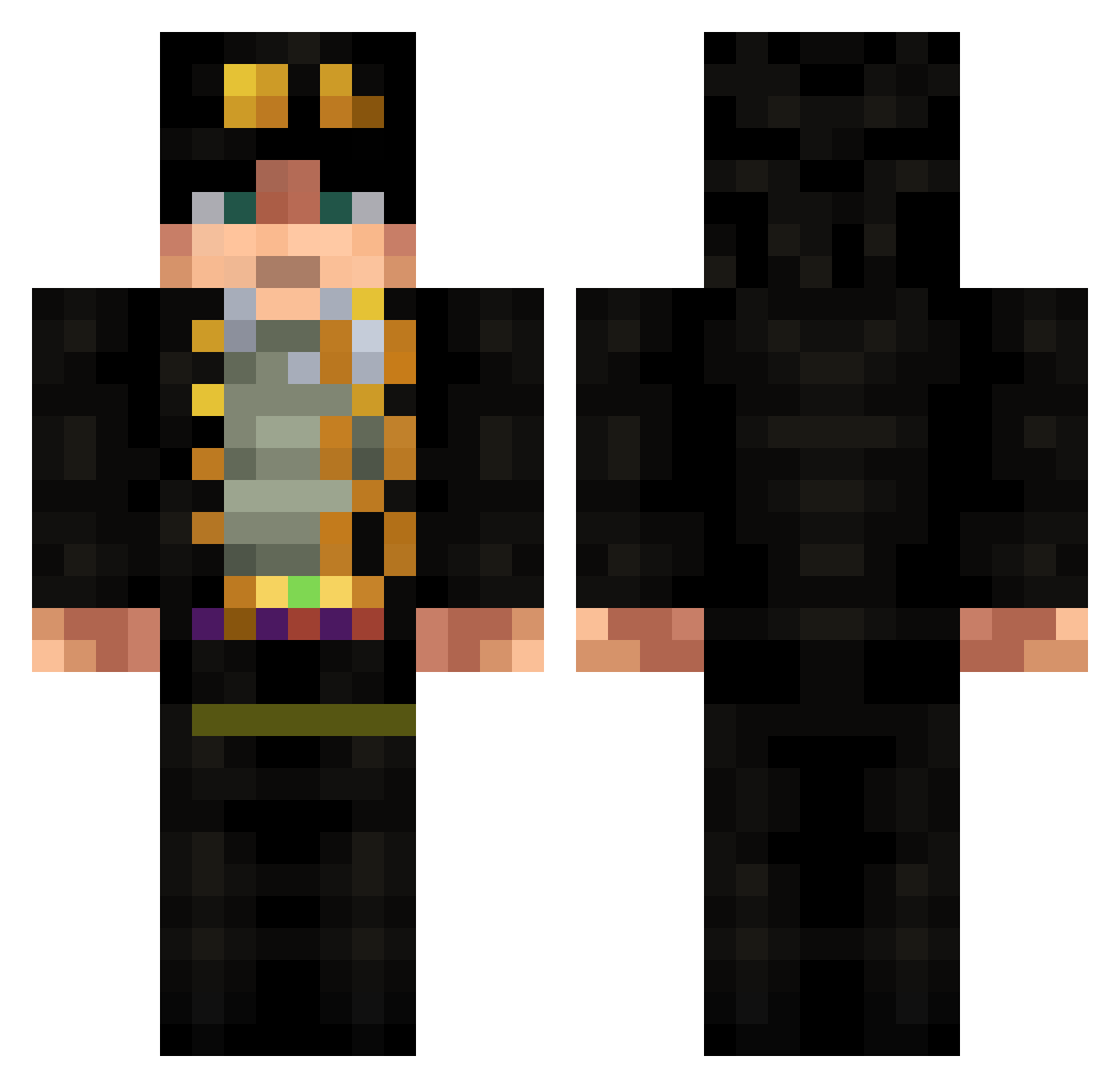 BooPiLeSush Minecraft skin, front and back view