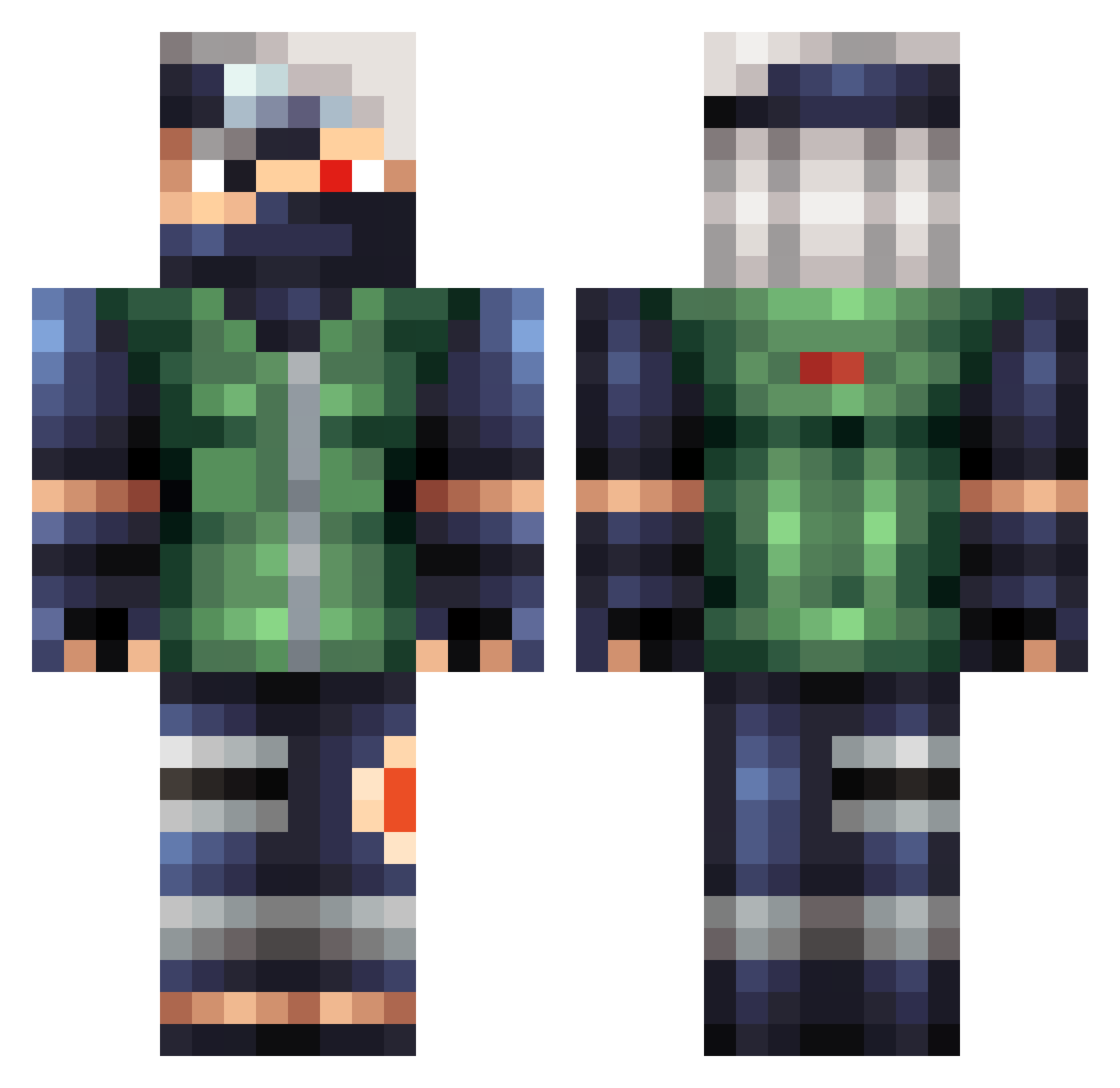 creepercrafter1 Minecraft skin, front and back view