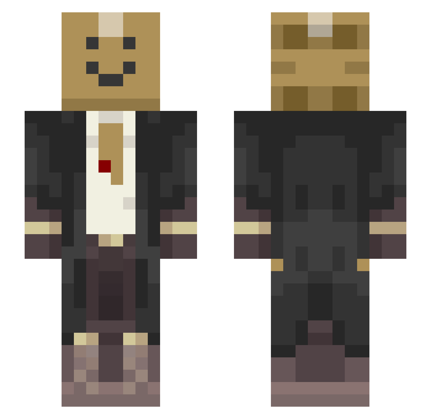Pestifera Minecraft skin, front and back view