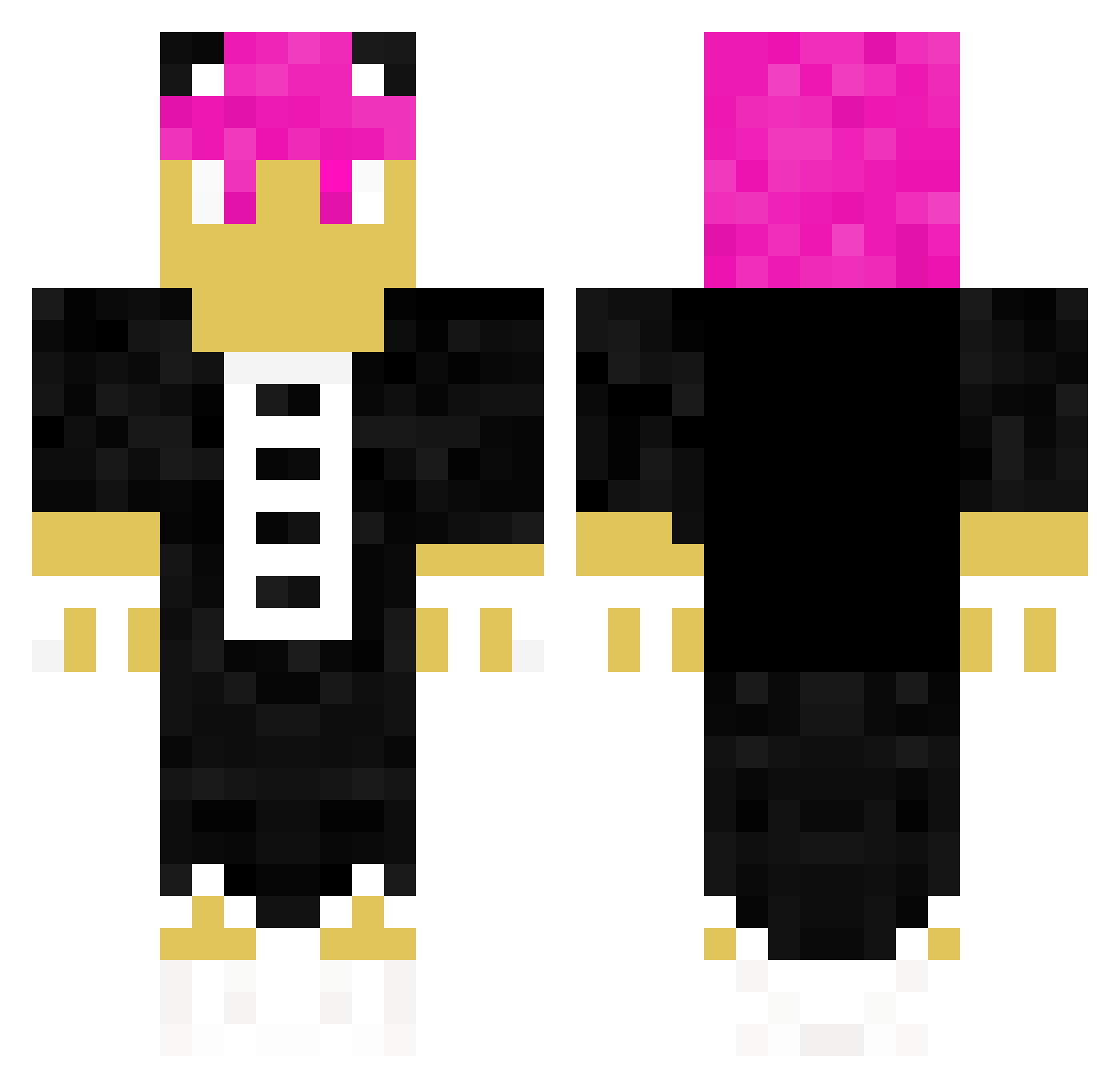 Stitchees Minecraft skin, front and back view